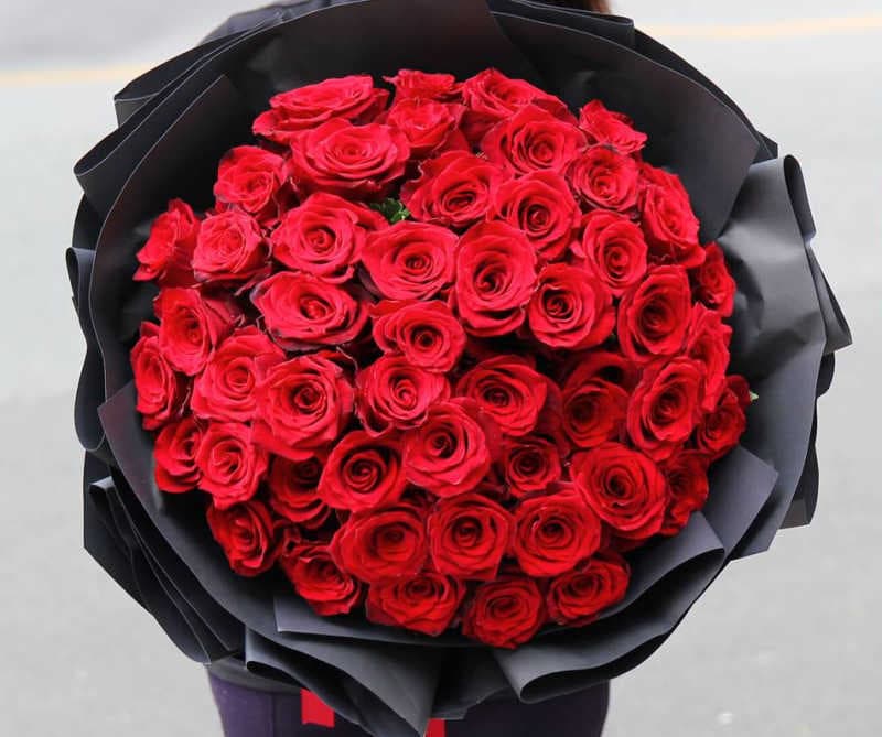 Luxury 50 Stem Red Roses Wrap